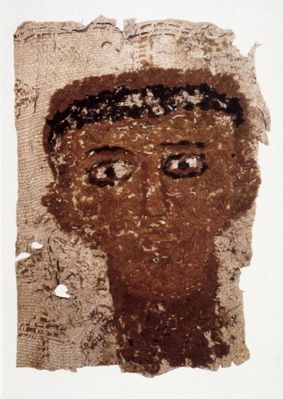 Fragment van een begrafeniskleed met portret door Unbekannt Unbekannt